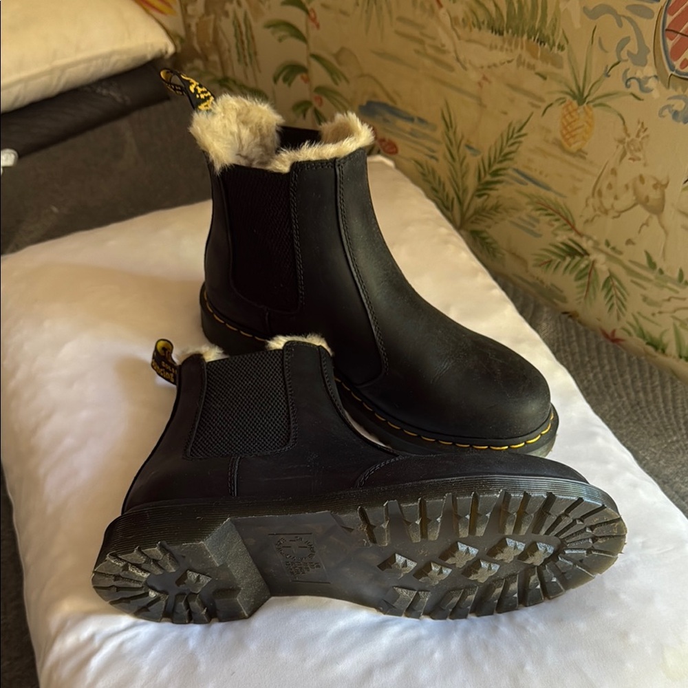 Dr. Martens Black Winter Boots with Fur Lining